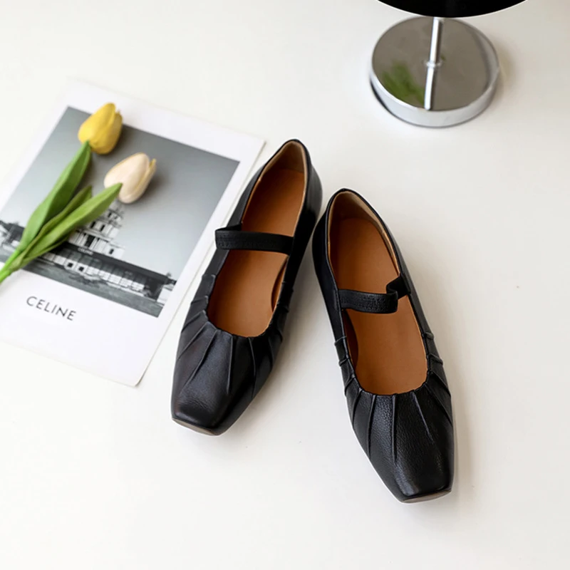 特价牛皮单鞋方头擦色原创复古一字带真皮女单鞋低跟时尚春夏新款