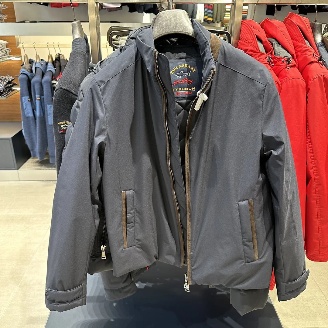 意鲨 不退换 男士时尚藏青色棉服