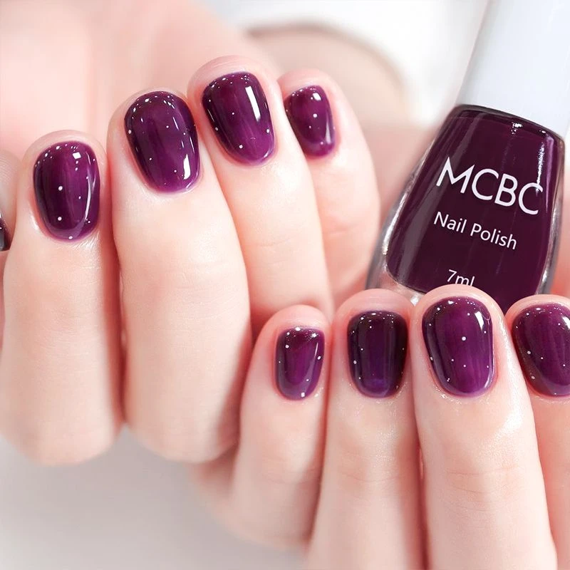 免烤速干冰透健康水性无异味紫色指甲油显白可撕拉流行色手脚可涂