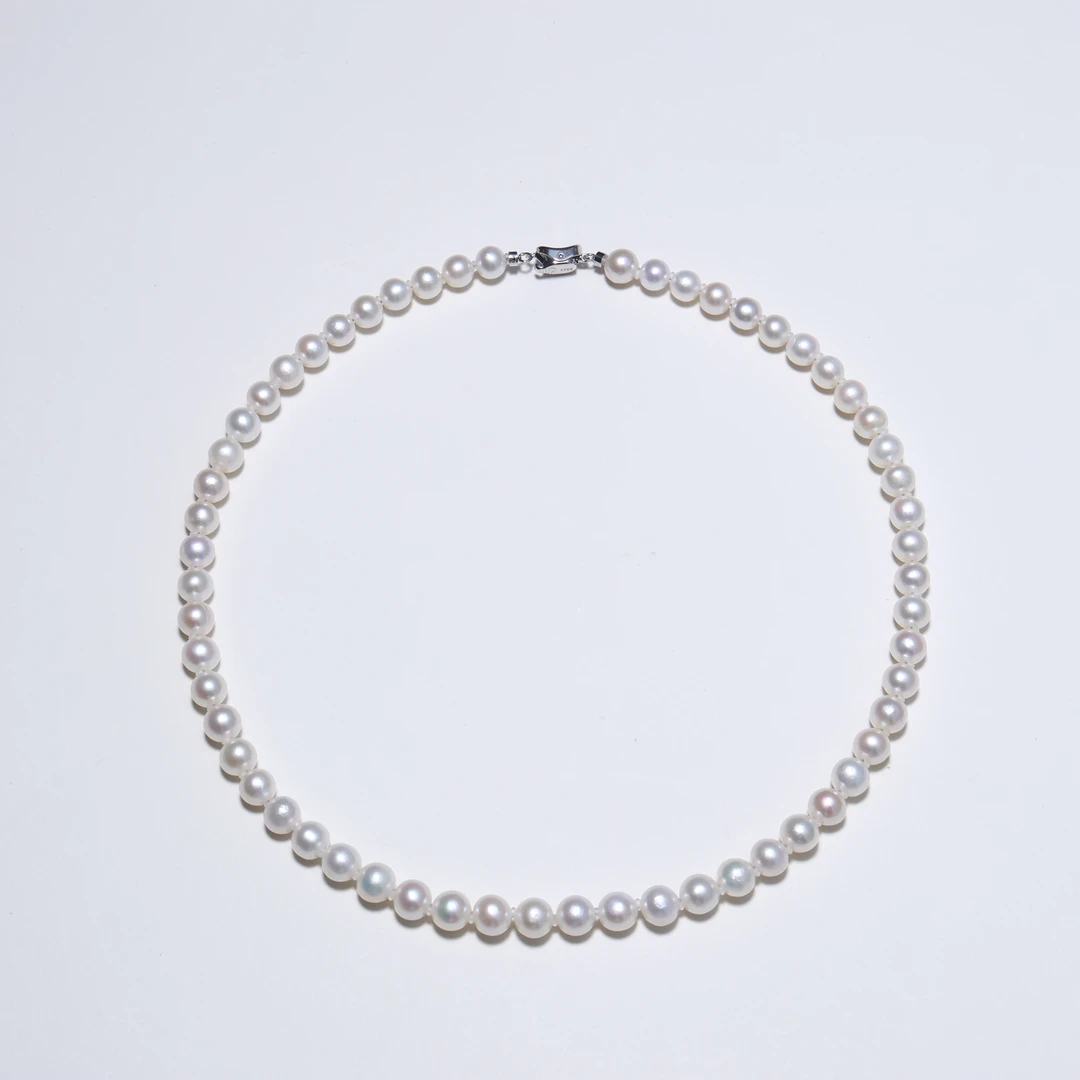 【小迪甄选】7-8mm淡水无核珍珠满串项链百搭经典S925银元宝扣