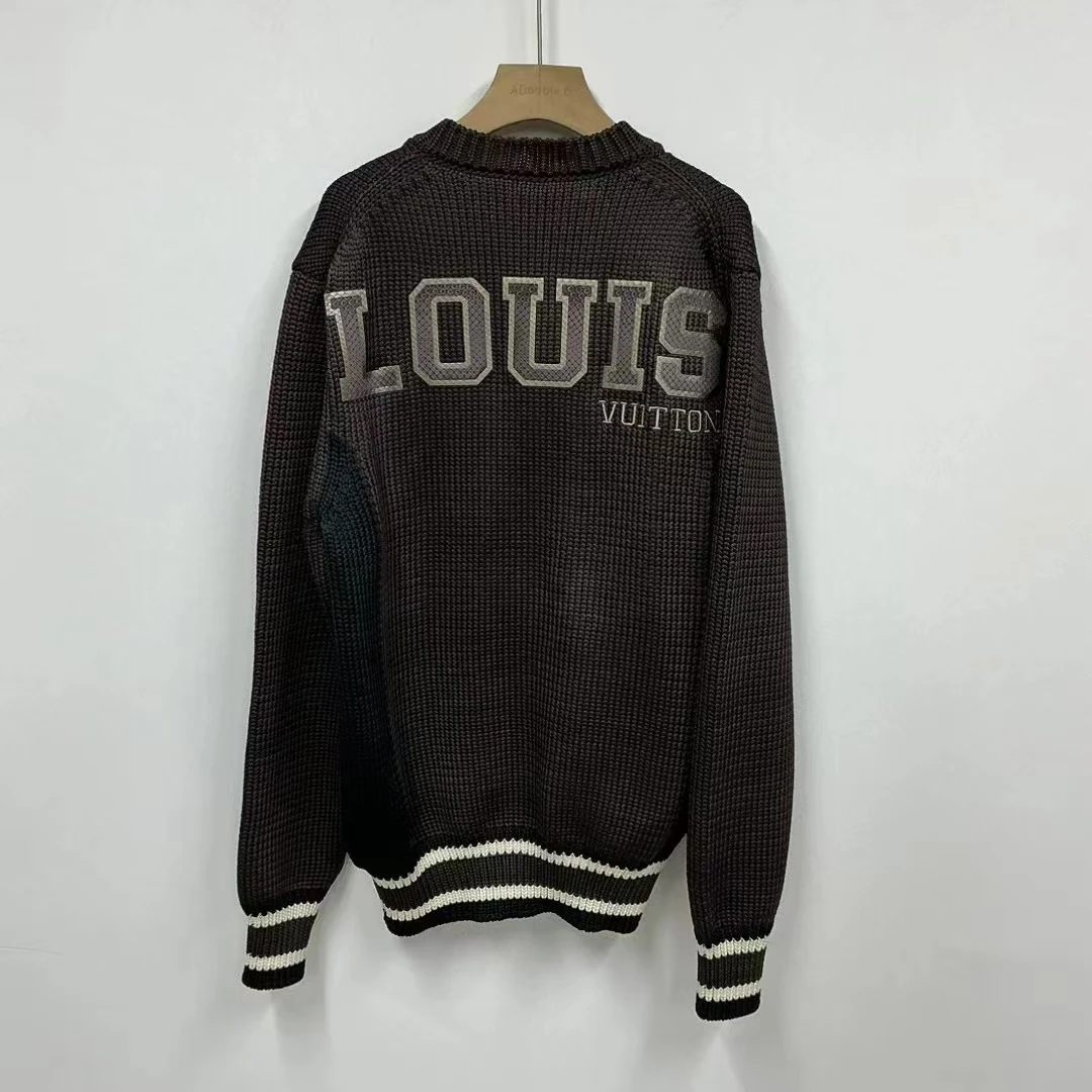 LouisVuitton LV路易威登黑棕拼接 V领毛衣,全新带吊XL/公家9800
