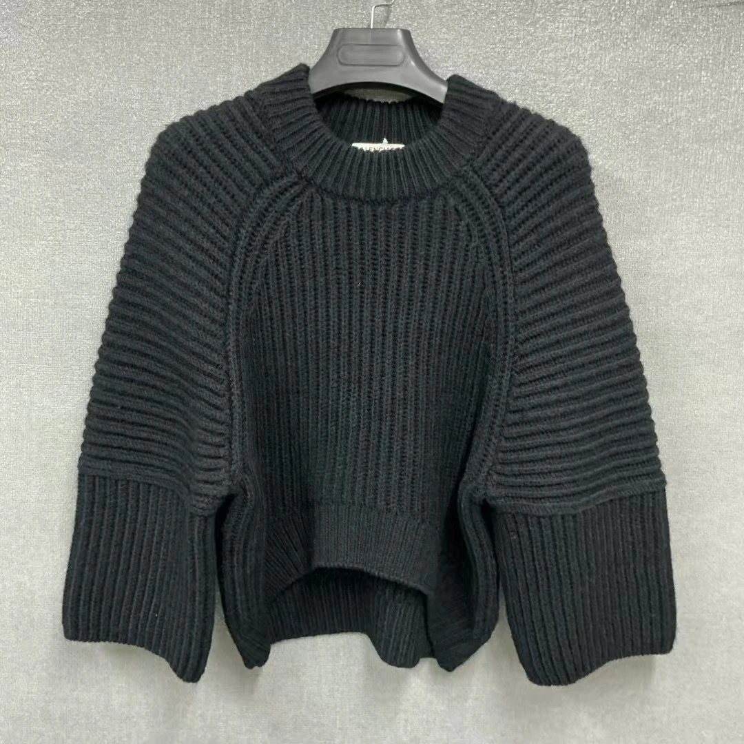 未使用 Balenciaga/巴黎世家 55%羊毛毛衣七分袖存放品34码/2319