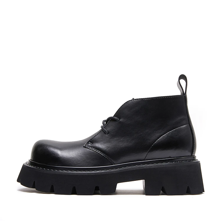 男士透气高帮马丁靴英伦风户外潮鞋工装靴真皮秋冬百搭
