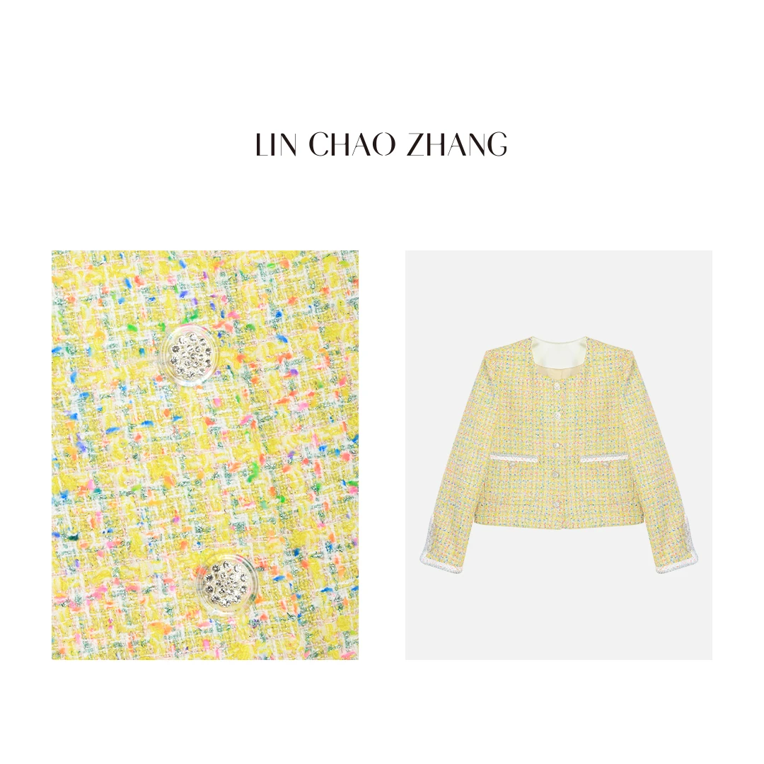 特调【柠檬黄】全明星款七彩浣纱小香外套 LW240149