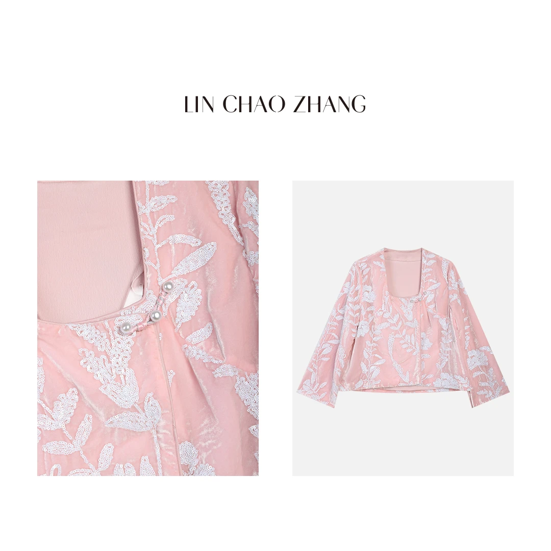 特调【樱花粉】多碟装饰国风外套 LW240121