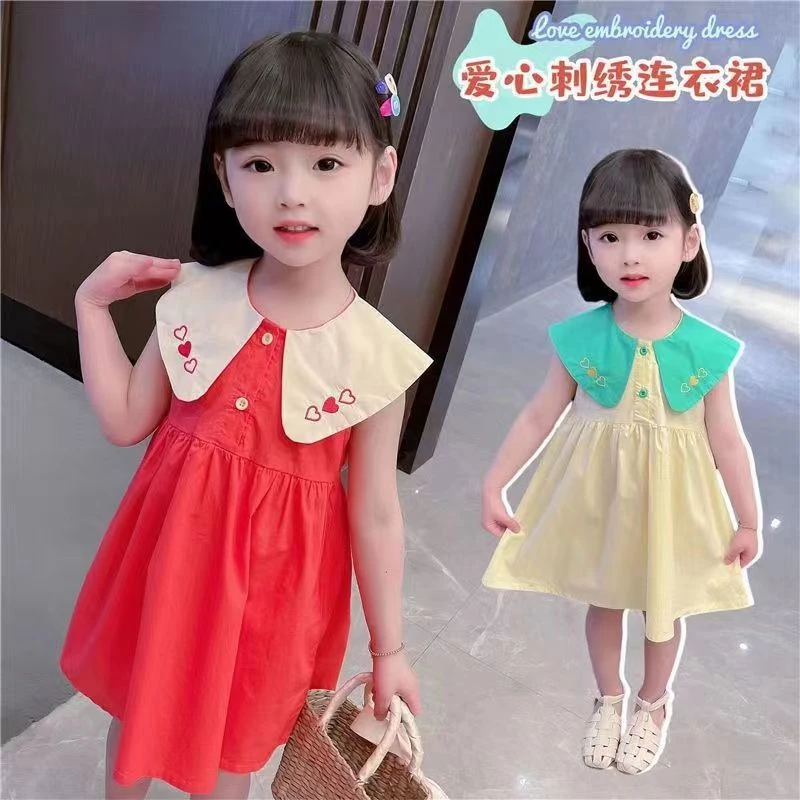 女童连衣裙2024夏季新款洋气女宝宝时髦夏款公主裙儿童夏装裙子潮