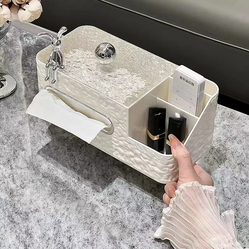 创意轻奢纸巾盒客厅高档纸盒家用高级茶几桌面多功能抽纸收纳盒