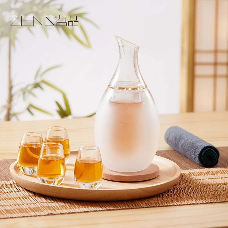 ZENS/哲品乐醒清玻酒具套装玻璃白酒温酒器烫酒壶暖酒清酒分酒器