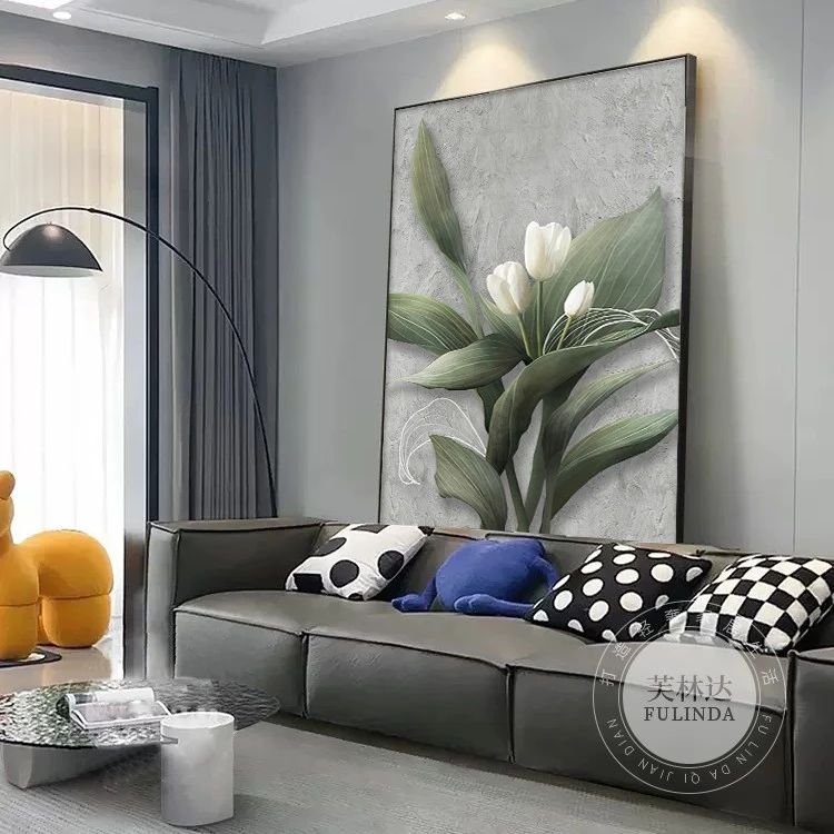 芙林达现代轻奢客厅装饰画清新艺术墙面单幅挂画入户玄关餐厅挂画
