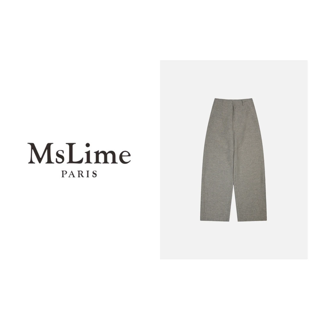 王嬛嬛MsLime"雪茄裤"休闲直筒设计师简约宽松休闲裤 HC2A0124