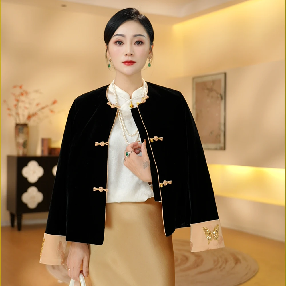 《晓君定制》《金蝶》2480 时尚气质新中式显瘦中国风复古棉服外套