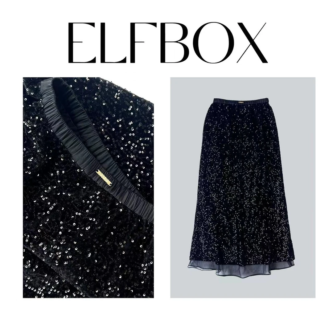 《晓君定制》2110时尚新中式重工亮片气质百搭款鱼尾裙