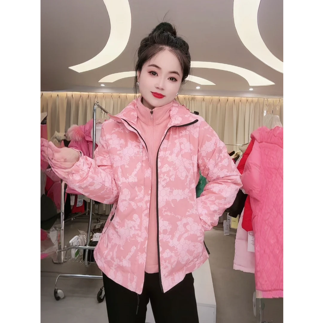 6268女士三合一冲锋衣女2025新款春秋冬潮牌防风防水登山服