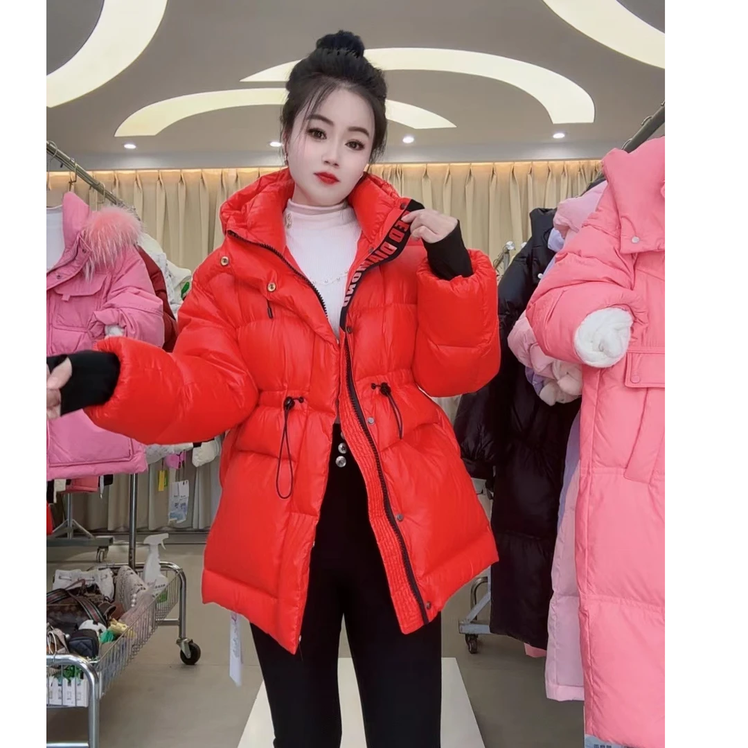 【安琪】03黑金羽绒服女高端知性风中长款收腰显瘦白鹅绒外套