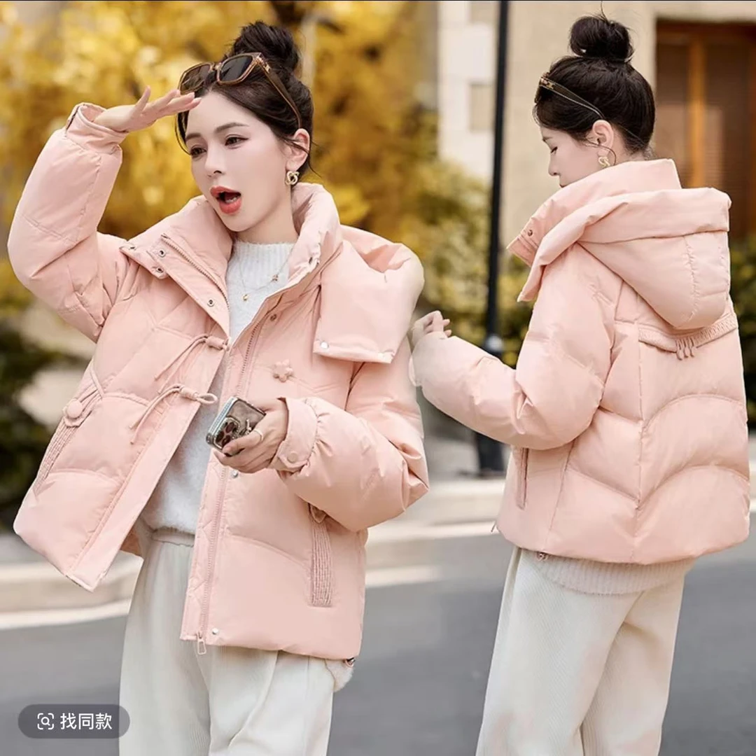 8802冬季新款小香风甜美短款女加厚保暖外套潮