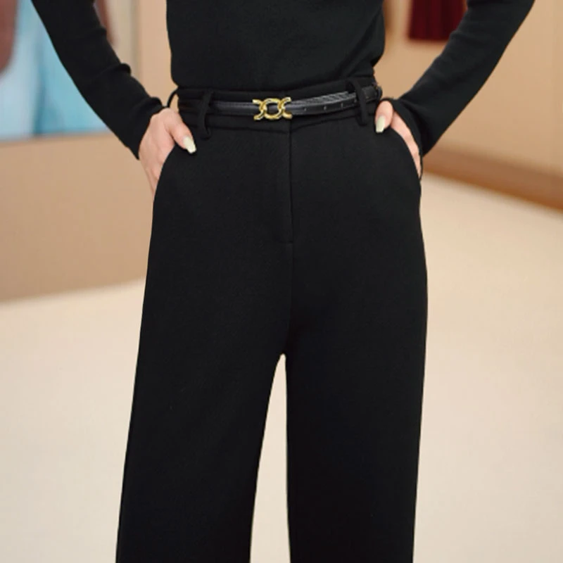 慕佳尔南油店国风系列高腰阔腿裤女春夏秋修身显瘦松紧腰长裤