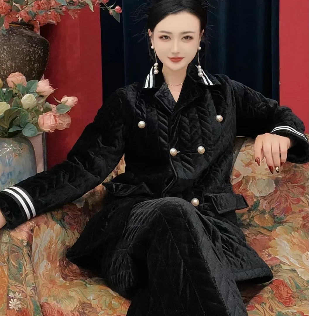 yixargozur/邑夏公主家居服小香风气质时尚时尚黑色复古西服