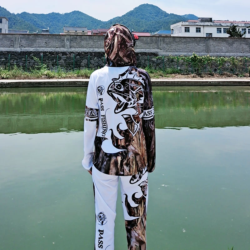 沃克森琦【丰收】夏男户外钓鱼防晒服透气速干防紫外线冰感连帽垂钓