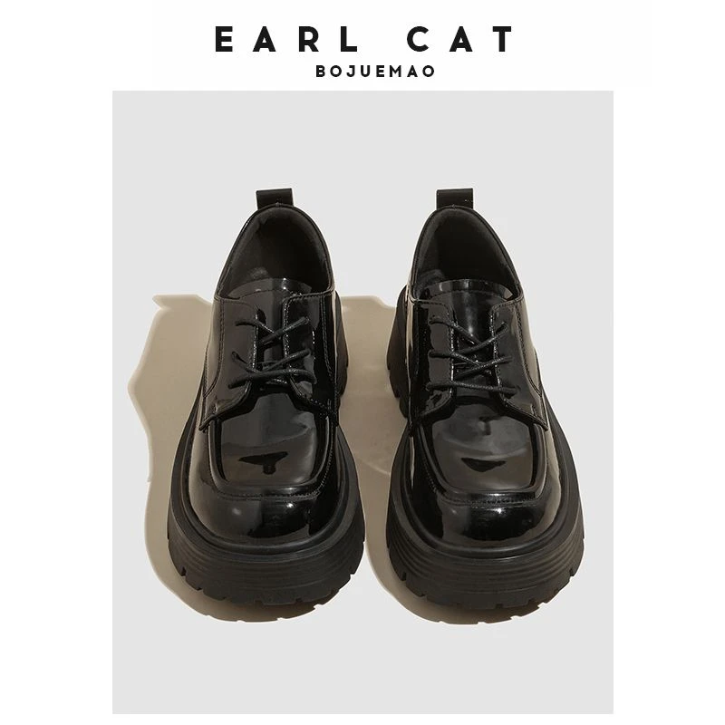 （清仓05）英伦风单鞋子2025春季新款厚底学院风复古小皮鞋女乐福鞋