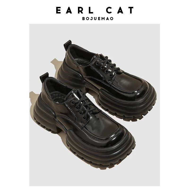 （清仓05）千禧辣妹厚底鞋春季新款小皮鞋学生厚底浅口英伦风春款