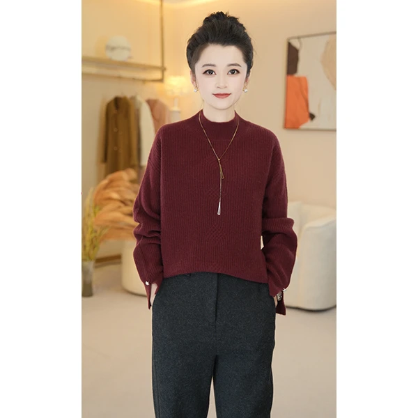 2024冬季新款显瘦气质加厚保暖羊绒羊毛衫