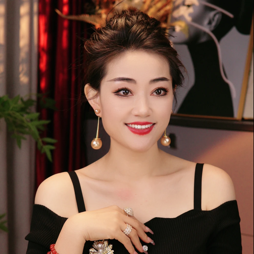 铜合金仿珍珠耳饰 E3065{绝代佳人}夏季名媛风温柔大气珠珠耳环