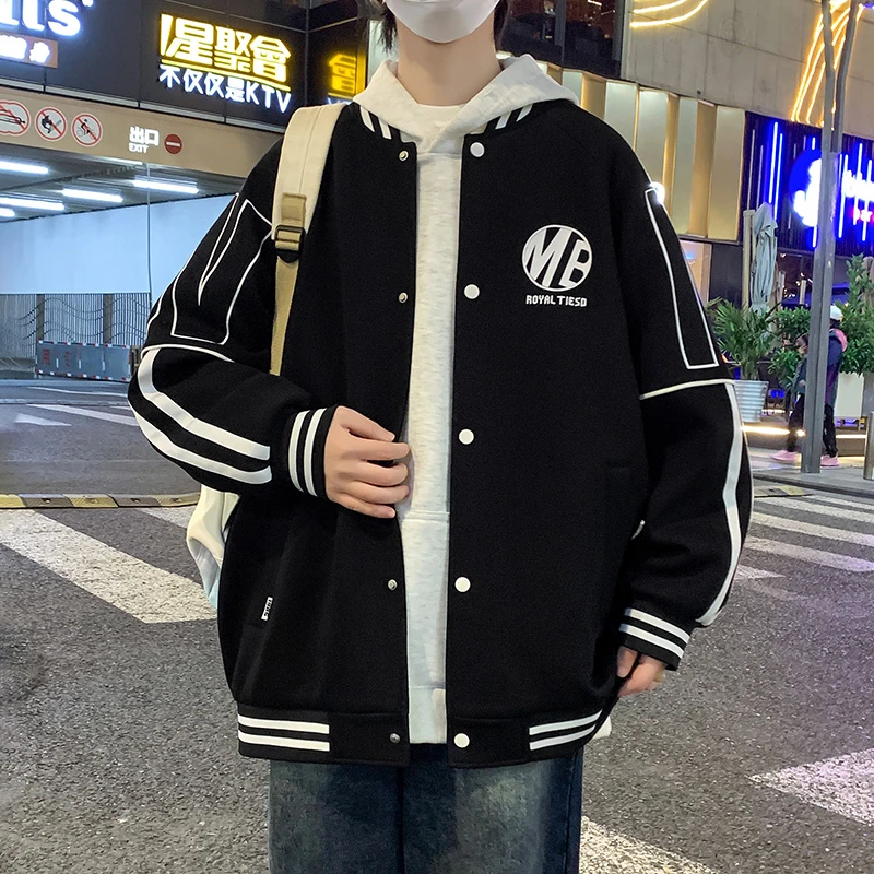 青少年学生春秋款棒球服卫衣帅气潮牌休闲男外套男生春装夹克外穿