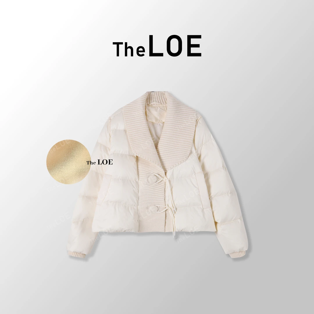TheLOE/冬装上新【颂雪】90白鹅绒 升级版针织拼接鹅绒服#LE-7Y-102