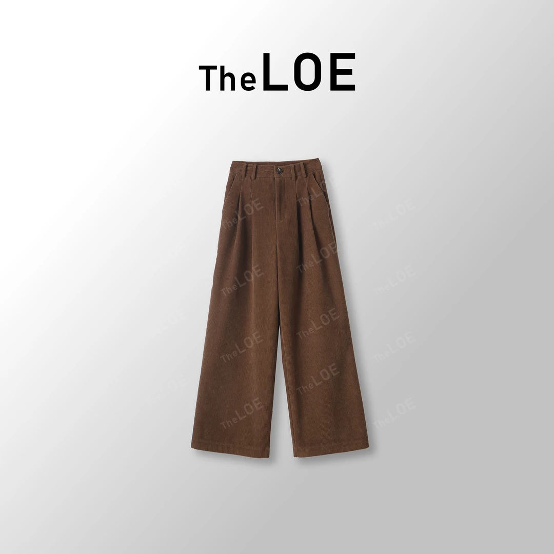 TheLOE/亲肤篙支棉立体绒条休闲直筒裤#11.17K-G1134