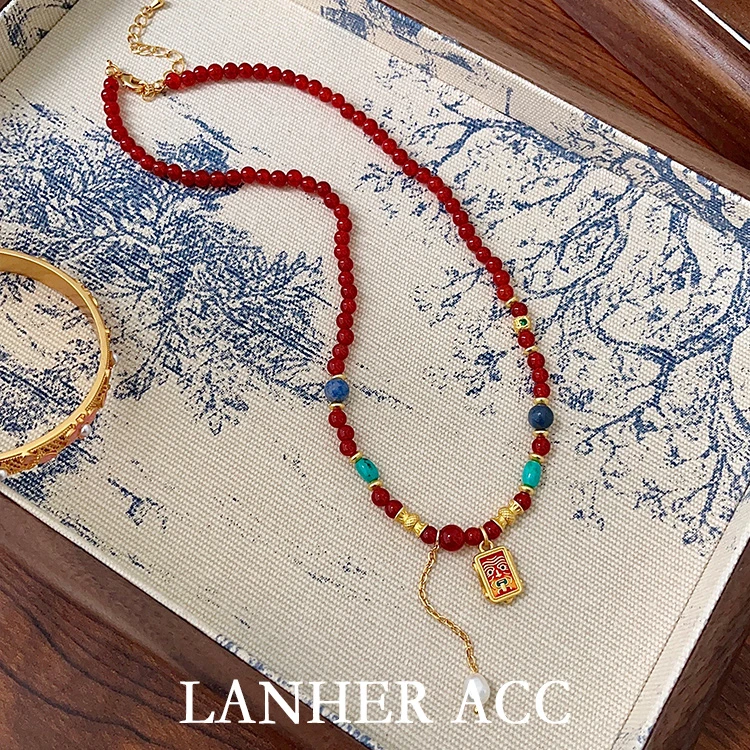 合金项链 【南国】新中式原创小众吊坠项链古风简约百搭锁骨链X182