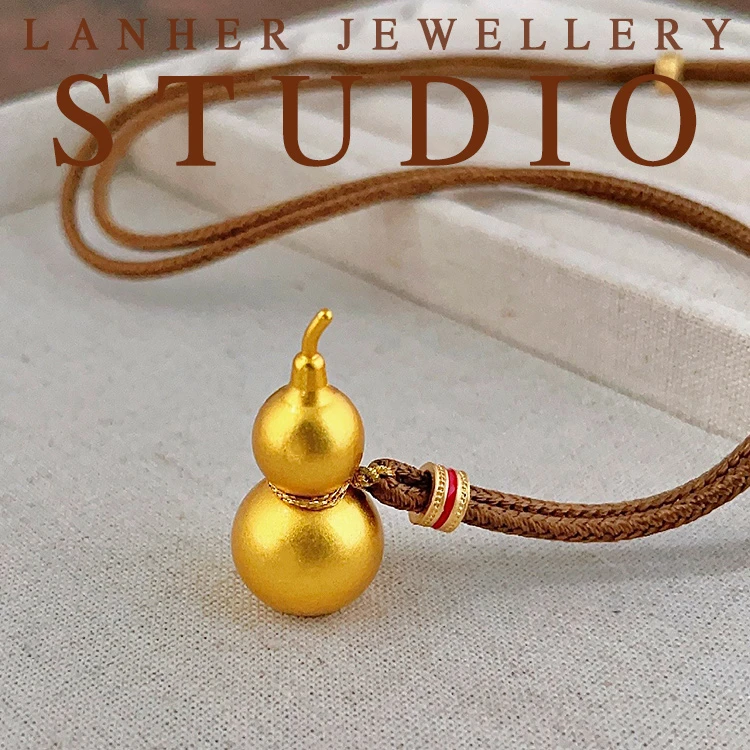 合金项链 【金葫芦】新中式古法磨砂复古百搭毛衣链编织绳项链X181