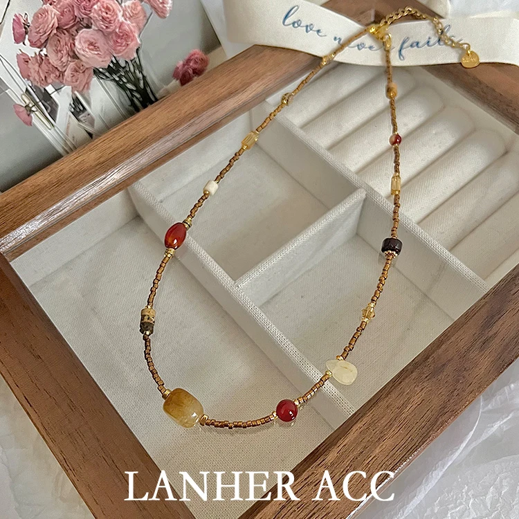 合金项链 【果缇】雅丹风复古项链小众设计锁骨链时尚百搭颈链X027