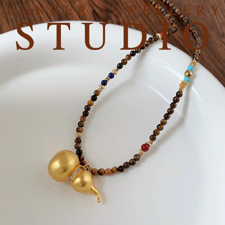 合金项链 【福芦】原创小众设计项链复古民族风毛衣链葫芦项链X173