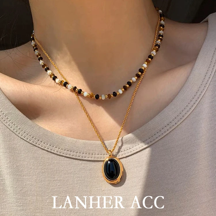 合金项链 【日耳曼】手工轻奢项链复古叠戴小众设计百搭锁骨链X070