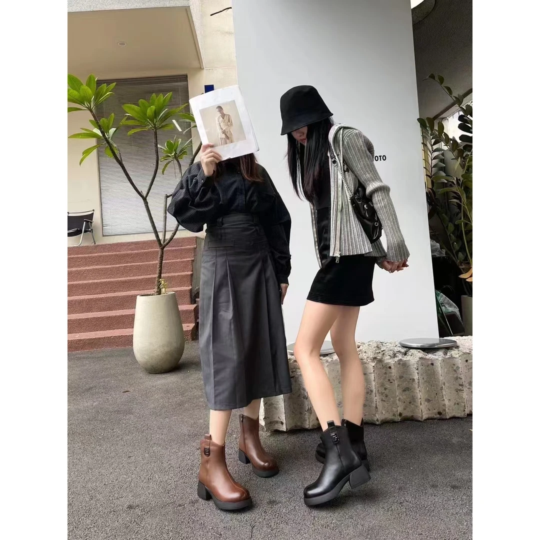 新款气质休闲百搭女士{羊毛}烟筒靴B/FR/51176-6