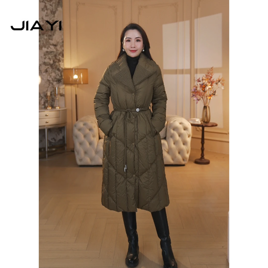 【JIA YI】2023冬季设计感百搭大翻领中长款羽绒服 JYD-RDYH2393