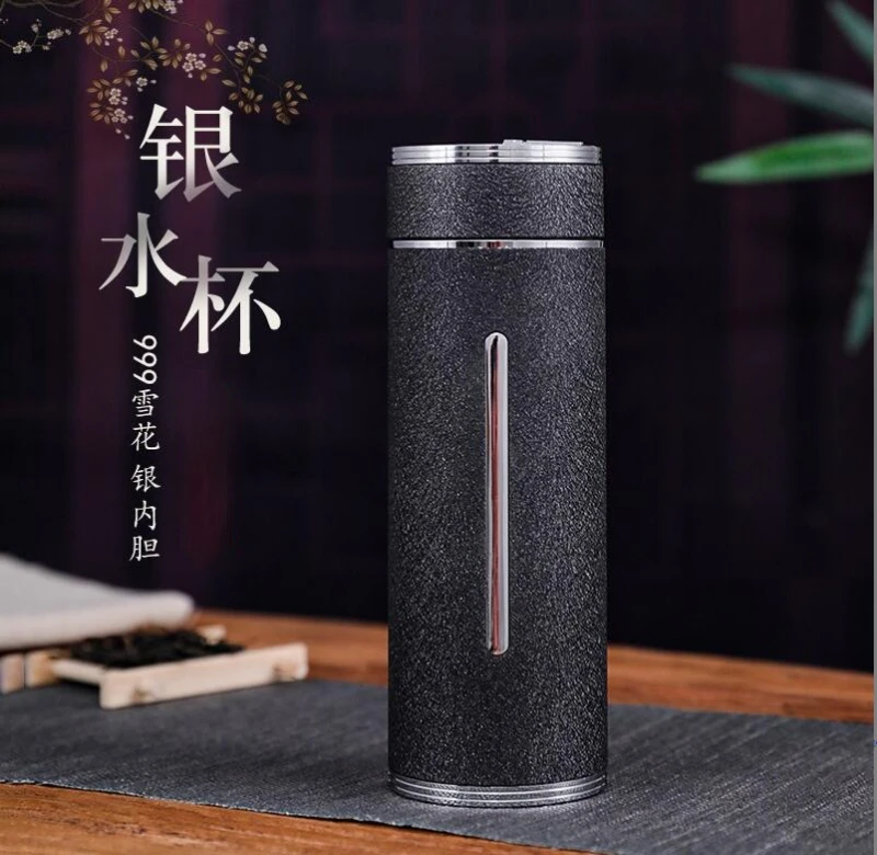足银银制品 大容量足银刻字高档杯足银999银水杯雪花银杯子送礼