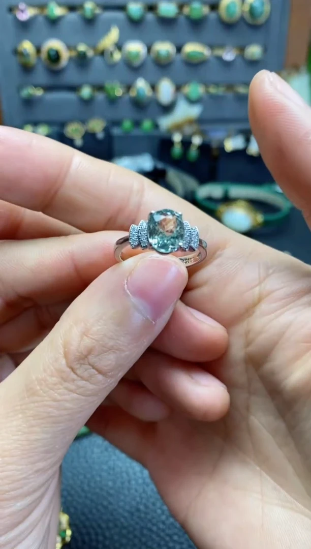 【闪购商品】碧玺戒指银S925镶嵌戒指