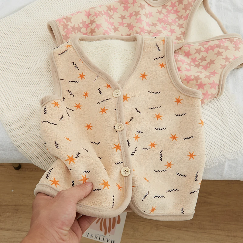 新款秋冬加厚摇粒绒男童马甲外穿加绒保暖儿童内穿女童背心马甲