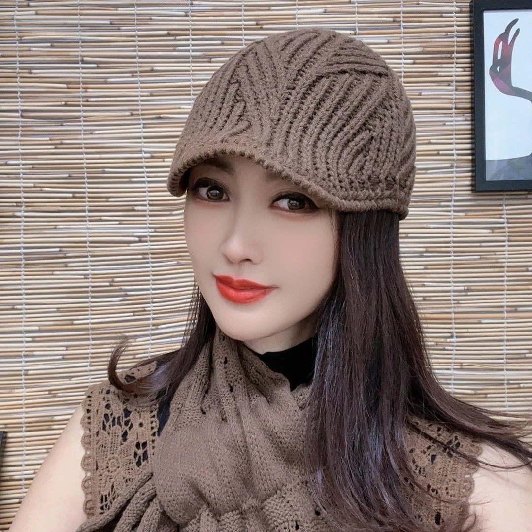 2024春秋新款热卖针织洋气时尚鸭舌帽