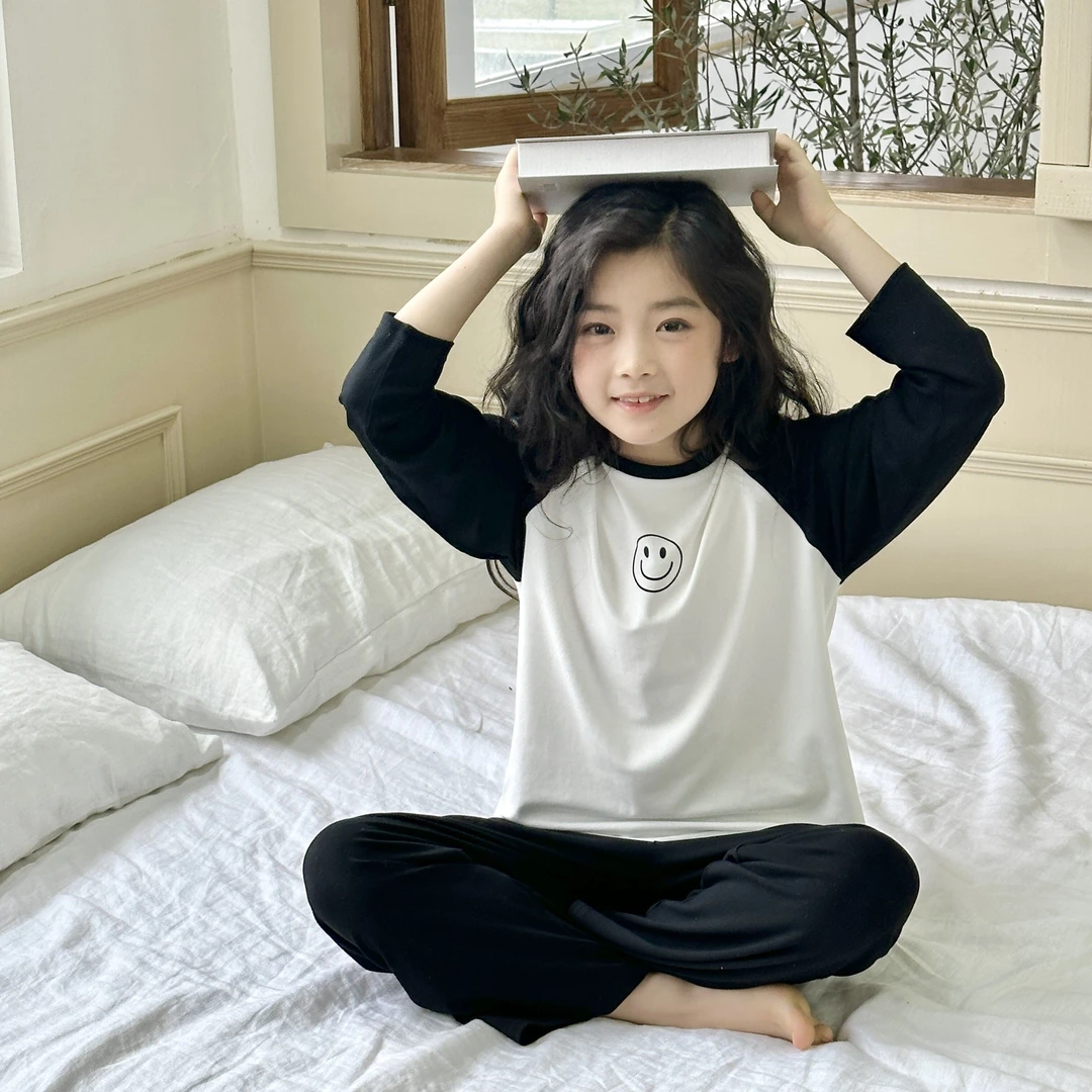 童装女童睡衣春秋款家居服2023新款中大儿童休闲两件套套装打底衫