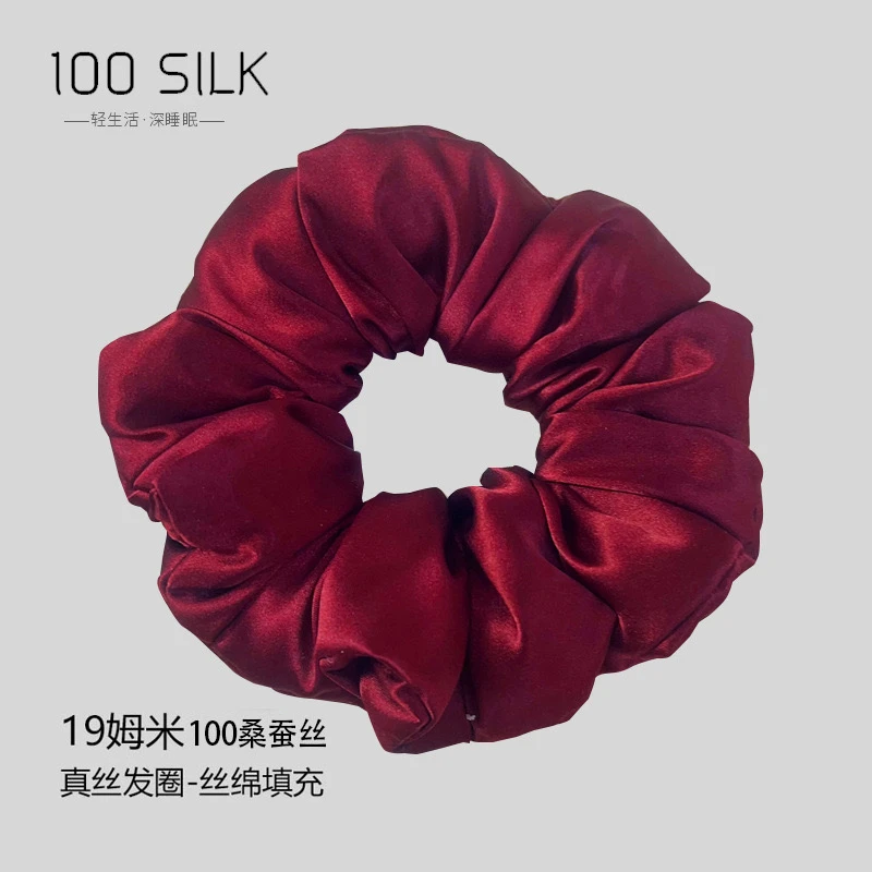 （6A）高级感桑蚕丝真丝发圈柔软不伤发大肠猪大肠发圈头发枕头扎发