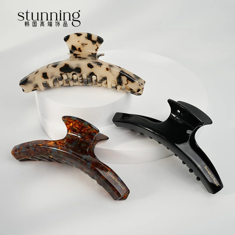 韩版弧形盘头醋酸发抓夹高端优雅ins高级感抓夹衣架发夹醋酸抓夹