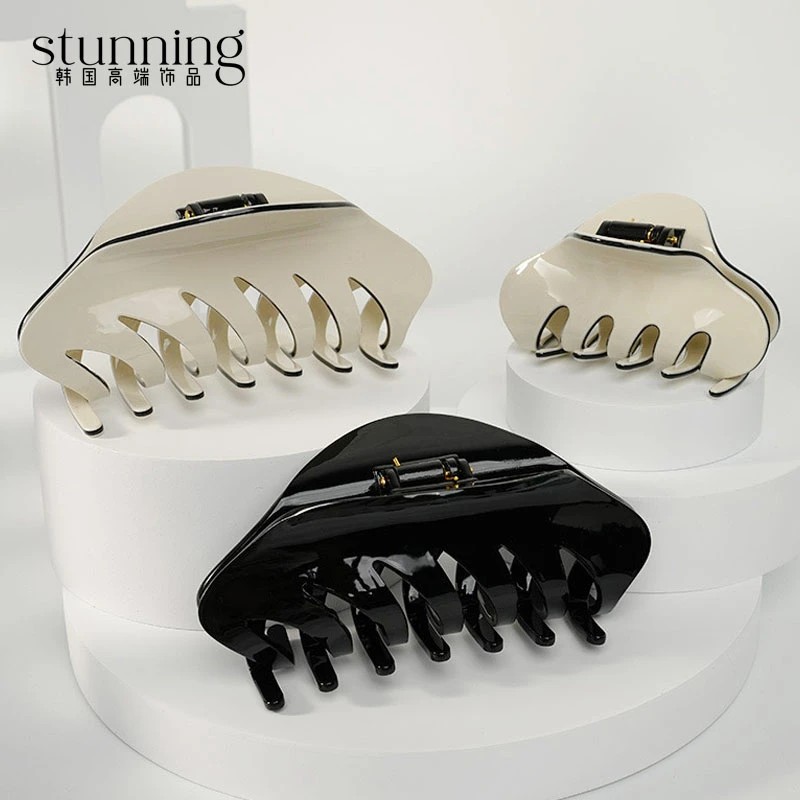 韩国醋酸高级感盘头发抓夹法系简约百搭大抓夹网红后脑勺鲨鱼夹