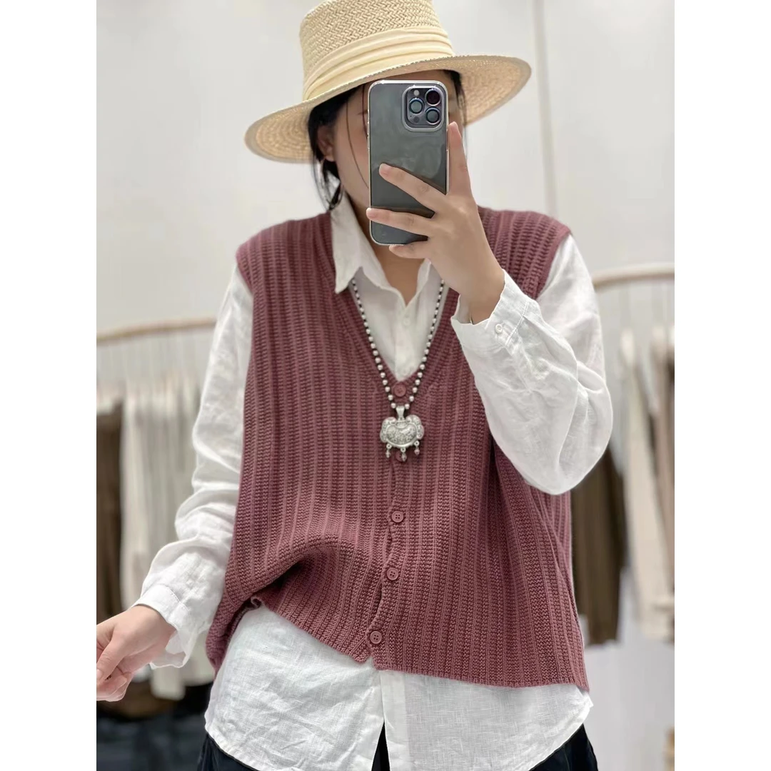 秋季新款马甲女款外穿高档休闲百搭宽松洋气时髦针织毛衣棉马夹