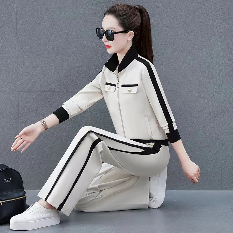 9006秋季新款长裤优雅妈妈装广场舞大码休闲运动套装两件套