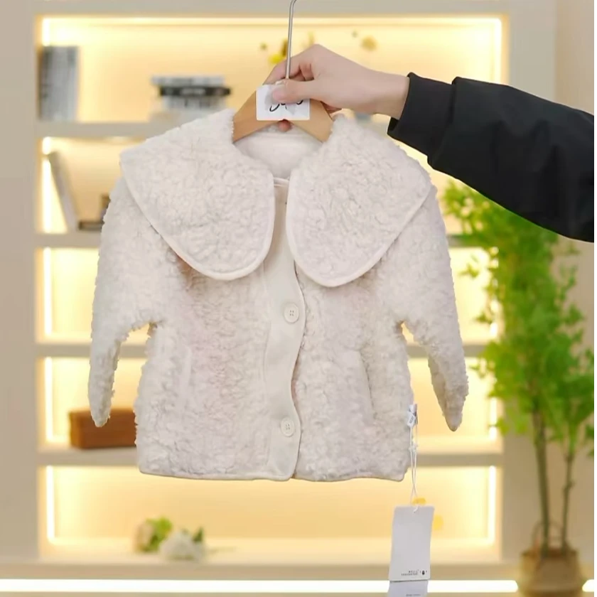 5801考拉皮毛一体大翻领外套