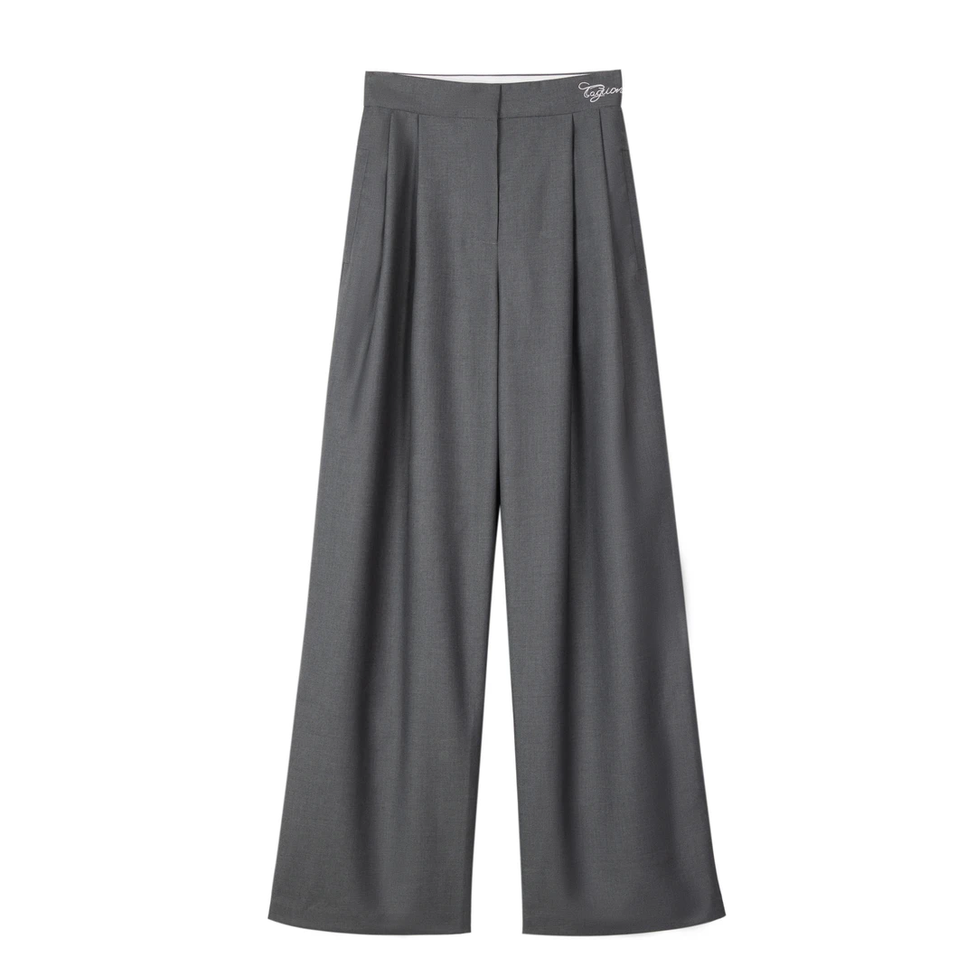 TAG&OMZO夏日新中式穿搭秋季新款纯色直筒LOGO刺绣休闲裤宽松