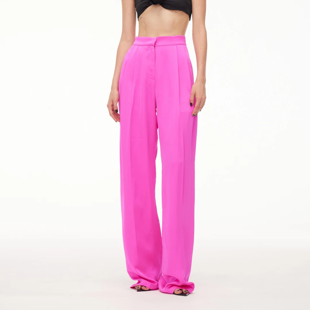 TAGLIONI官方直营【新款】女士修身大长腿高腰西装裤直筒空气神裤