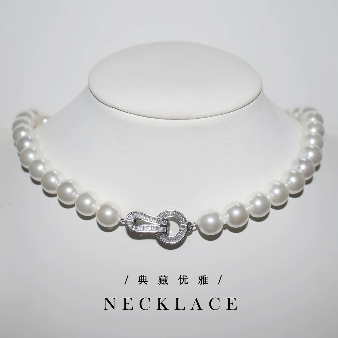 合金项链 设计师款全珠链素款气质轻奢女士优雅百搭女士简约经典